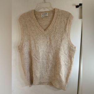 The Moors Blue Sweater Vest Mens Large Pure 100% Shetland Wool V-Neck Lord Jeff